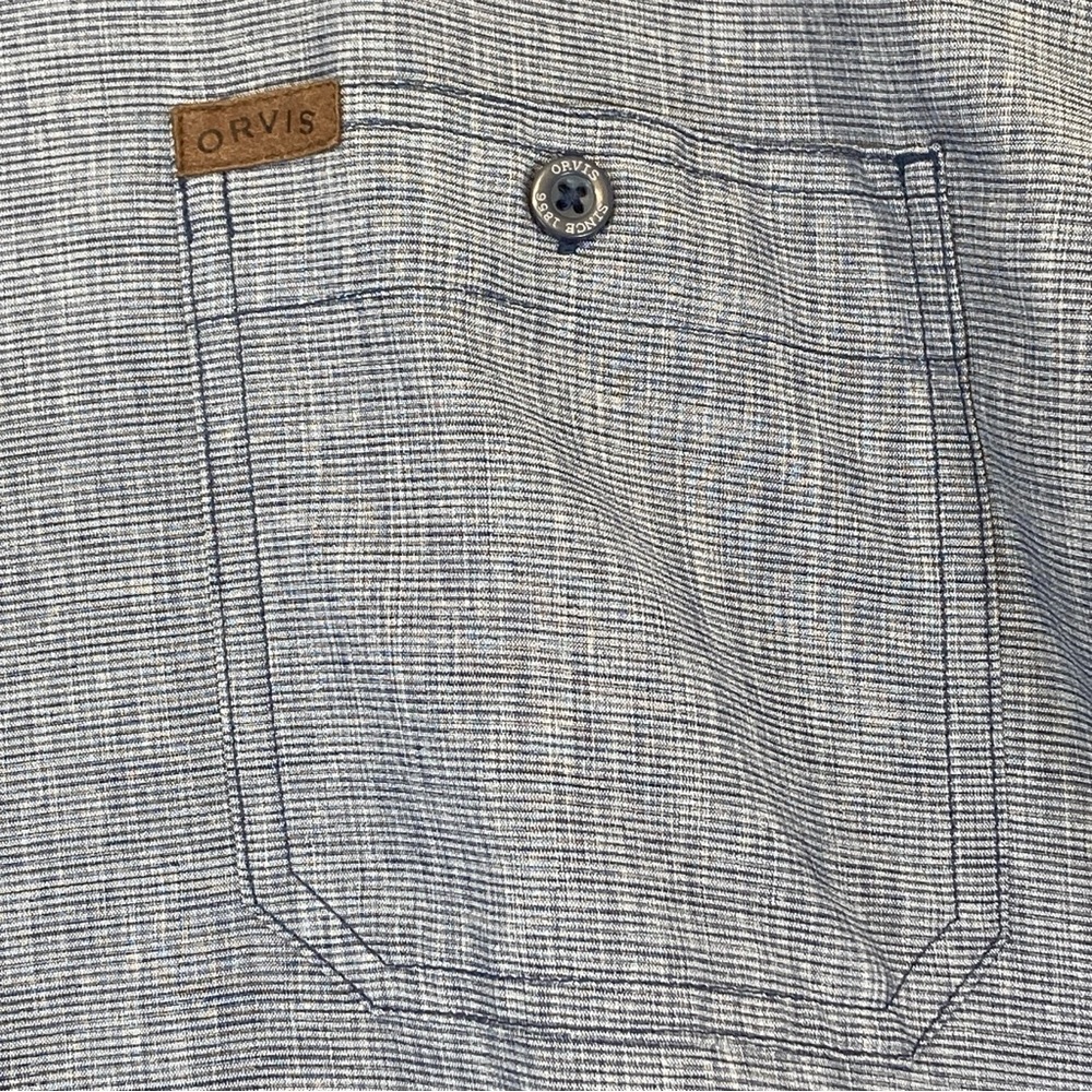Orvis Classic Performance Men's XXL Fishing Shirt Blue Short Sleeve Button Up - Picture 8 of 16